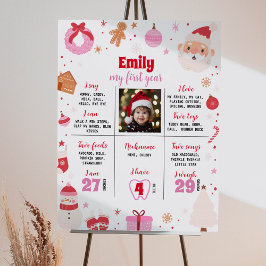 Oh What Roligt First Birthday Milestone Poster