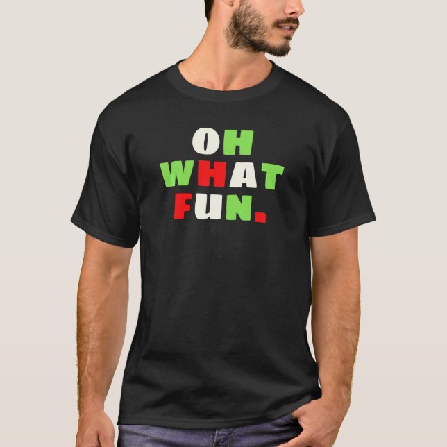 Oh What Roligt Funny julmatchning Family Pajama T Shirt (Framsida)