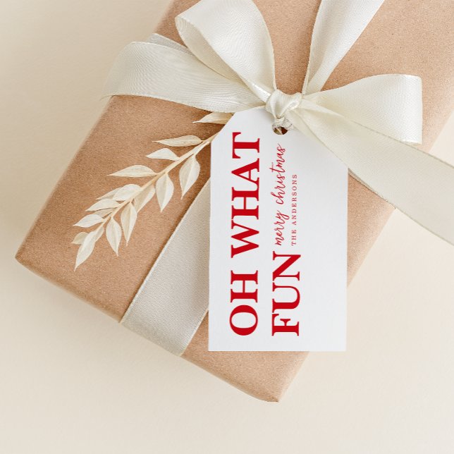 Oh What Roligt God jul Custom Name Märkre Presentetikett (Skapare uppladdad)