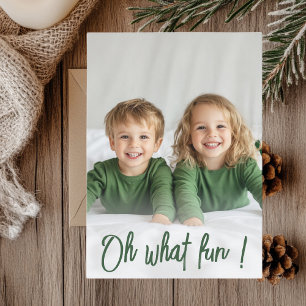 Oh What Roligt Grönt jul Card Fressiv Helgdag Inbjudningar