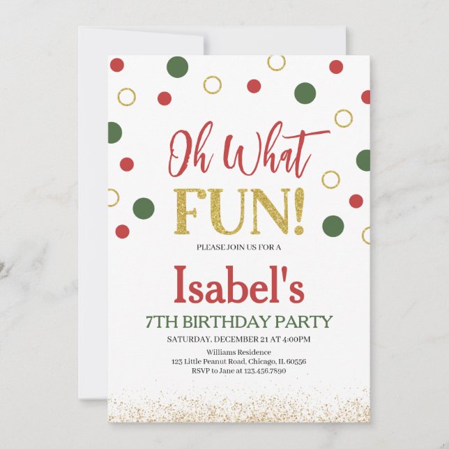 Oh What Roligt Grönt Red Dots Birthday Inbjudningar (Framsida)