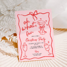 Oh What Roligt Handdragen jul Party Rosa Red