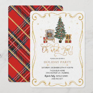 Oh What Roligt Helgdag julfest bjudande in Inbjudningar