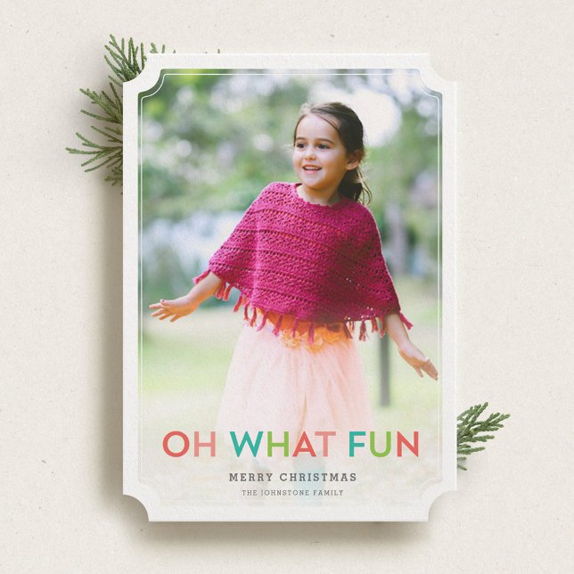 Oh What Roligt Helgdag Photo Card Julkort (Skapare uppladdad)