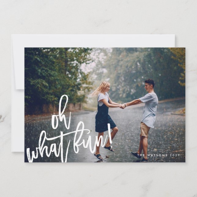 Oh What Roligt jul-Helgdag Photo Card Julkort (Framsida)