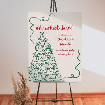 Oh What Roligt jul Party Welcome Sign, Editable