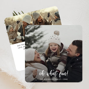 Oh What Roligt Julfamiljen Baby Snö Photo Julkort