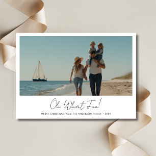Oh What Roligt julfamiljens Nautical Beach Photo Julkort