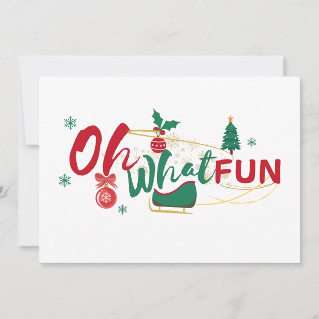 Oh What Roligt - julhälsningskort Julkort (Framsida)