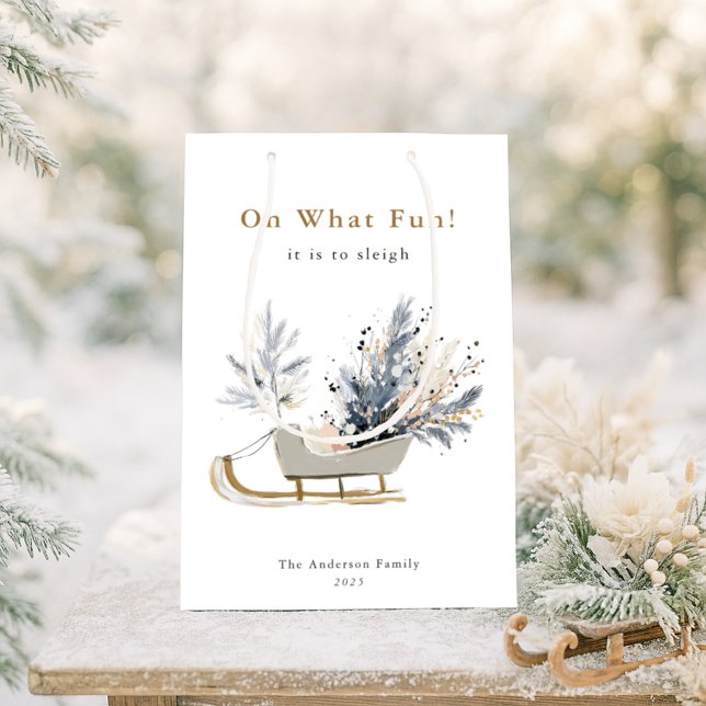 Oh What Roligt Modern Winter Sleigh Blommigt God J (Skapare uppladdad)