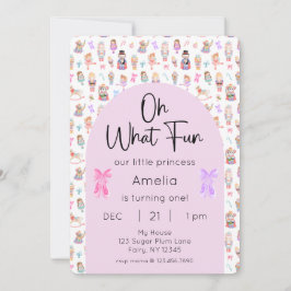 Oh What Roligt Nutcracker 1st Birthday Photo Inbjudningar