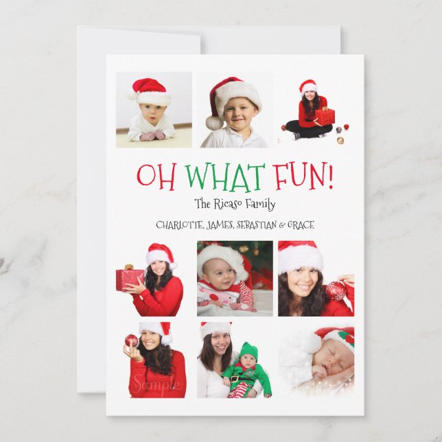 Oh What Roligt Photo Template-jul Julkort (Framsida)