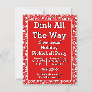 Oh What Roligt Pickleball jul Party Inbjudningar