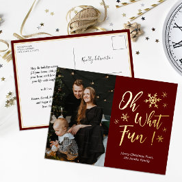 Oh What Roligt Red Guld Calligraphy Snöflingor Pho