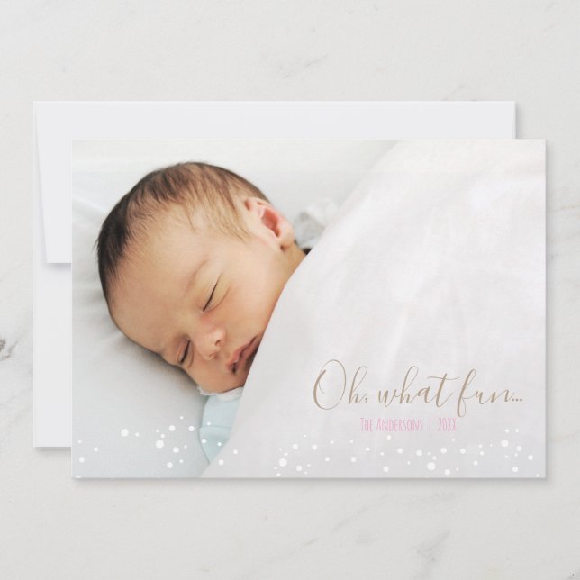 Oh What Roligt Retro Julklapp Photo Card Julkort (Framsida)