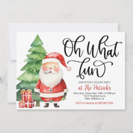 Oh What Roligt Santa Julfest-inbjudan Inbjudningar