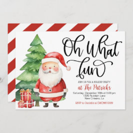 Oh What Roligt Santa Julfest-inbjudan Inbjudningar