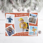 Oh What Roligt Snowy Collage Photo Julkort<br><div class="desc">Röd med vitt ramar med snöflingor</div>