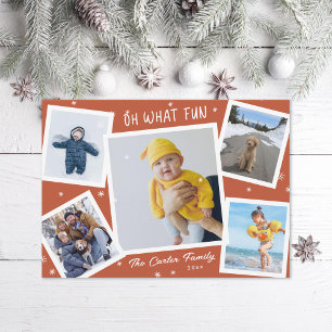 Oh What Roligt Snowy Collage Photo Julkort