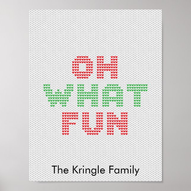 Oh What Roligt Typography-julsötare Poster (Framsidan)