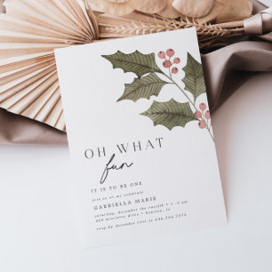 Oh What Roligt Winter Barns födelsedag Inbjudningar