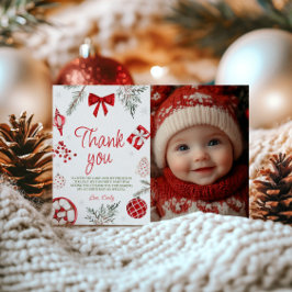 Oh What Roligt Winter Birthday Photo Tackyou Card Inbjudningar