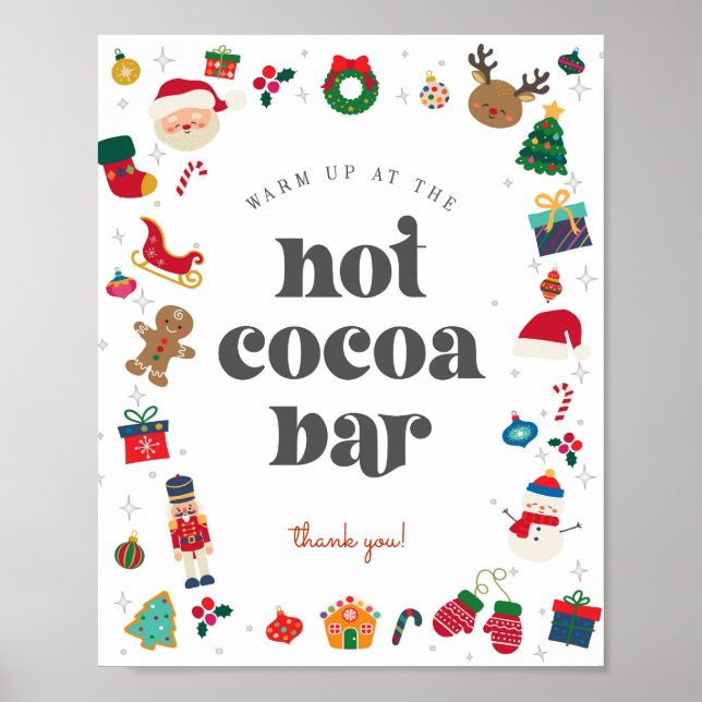 Oh What Roligt Winter jul Hett Cocoa Pub Sign Poster (Framsidan)