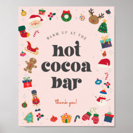 Oh What Roligt Winter jul Hett Cocoa Pub Sign Poster