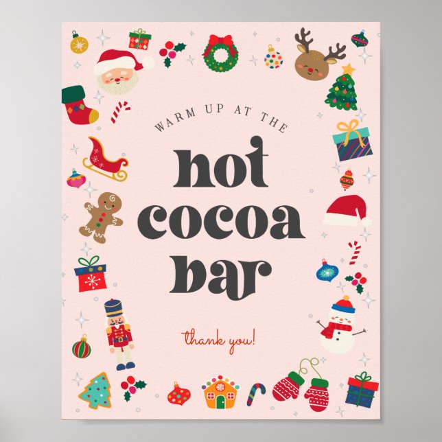 Oh What Roligt Winter jul Hett Cocoa Pub Sign Poster (Framsidan)
