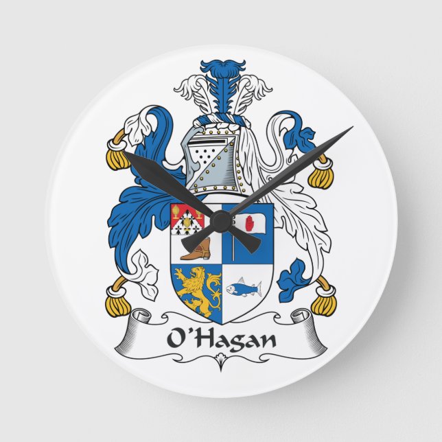 O'Hagan Family Crest Rund Klocka (Framsida)