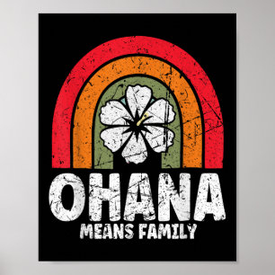 Ohana betyder familj Hawaii sommar palmer strand  Poster