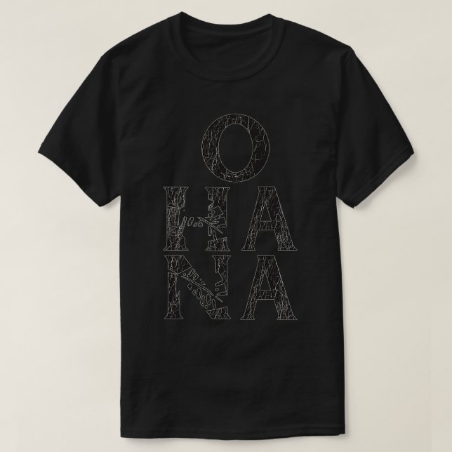 Ohana Bold Monstera Cut Out Distressed Design  T Shirt (Design framsida)