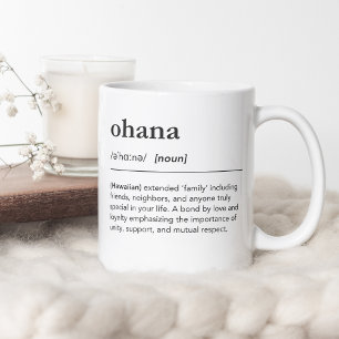 Ohana-definitionen minimalistisk hawaiisk familj kaffemugg