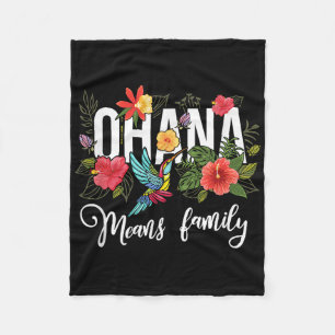 Ohana Elak Familj Hawaii Hibiscus Flower 70's Retr Fleecefilt