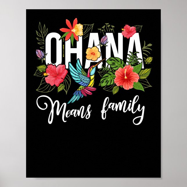 Ohana Elak Familj Hawaii Hibiscus Flower 70's Retr Poster (Framsidan)