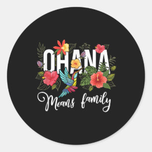 Ohana Elak Familj Hawaii Hibiscus Flower 70's Retr Runt Klistermärke