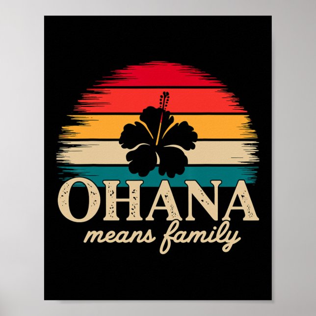 Ohana Elak Family Hawaii Summer Vacation Helgdag Poster (Framsidan)