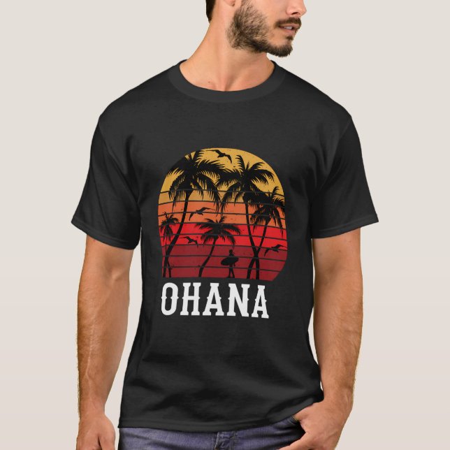 Ohana Hawaii Aloha Hawaiian T Shirt (Framsida)