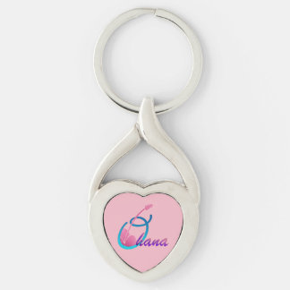 Ohana Keychain Twisted Heart Silverfärgad Nyckelring
