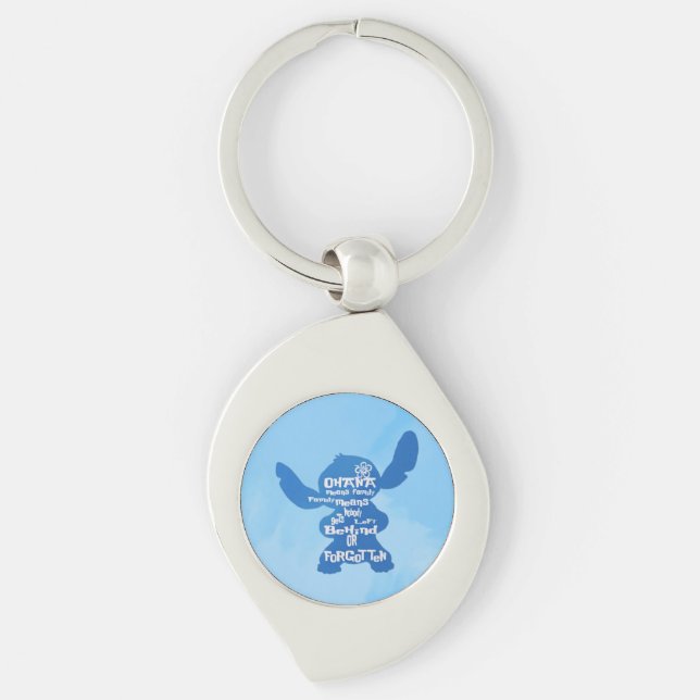 Ohana Swirl Silverfärgad Nyckelring (Framsidan)