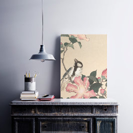 Ohara Koson, Bird and Rosa Flowers - Japanska Poster