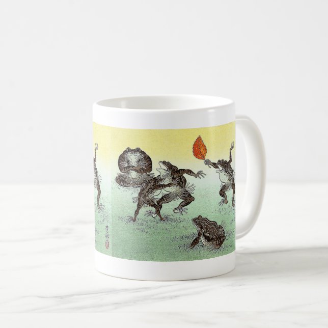 Ohara Koson , “ Frog Sumo ”  小原古邨 Kaffemugg (Framsida höger)