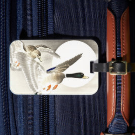 Ohara Koson Japanska två Ankor i full morgon Bagagebricka