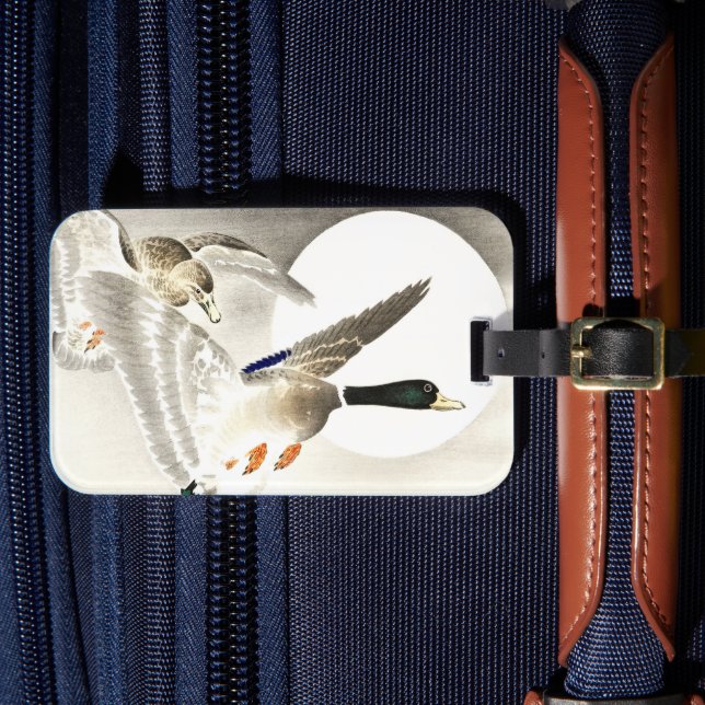 Ohara Koson Japanska två Ankor i full morgon Bagagebricka (Framsida Insitu 4)