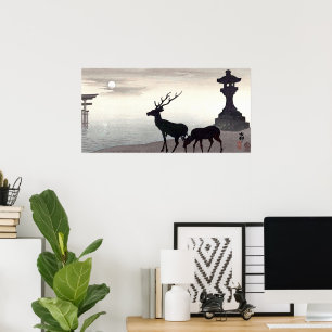 Ohara Koson Ligcape med Hjort Poster