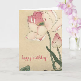 Ohara Koson, Lotus Flower - Japansk Art Birthday Kort