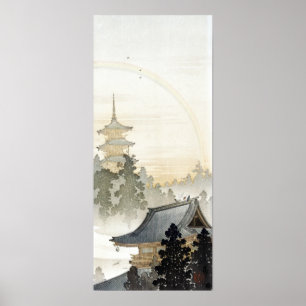 Ohara Koson Pagoda och Rainbow Poster