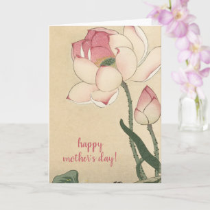 Ohara Koson, Rosa Lotus, Japansk Konst Mors Dag Kort