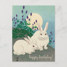Ohara Koson, två kaniner - japansk Art Birthday Vykort