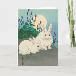 Ohara Koson, två kaniner - japansk konst Kort